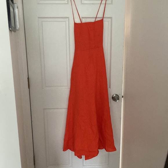 Almost new Mara Hoffman orange Verona linen dress with pockets size 4 - Picture 2 of 8